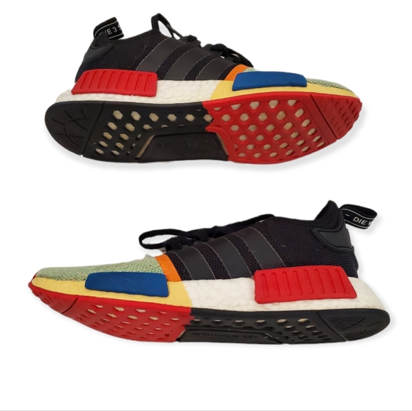 Adidas youth NMD R1 size 5.5 color black/multicolored - Picture 4 of 5